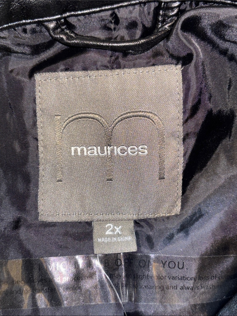 Maurices Black Faux Leather Jacket Plus Size Women’s 2X NEW - Picture 14 of 16